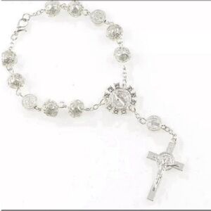 Catholic Religious Bead Cross Bracelets Rosary Sacred Heart of Mary New